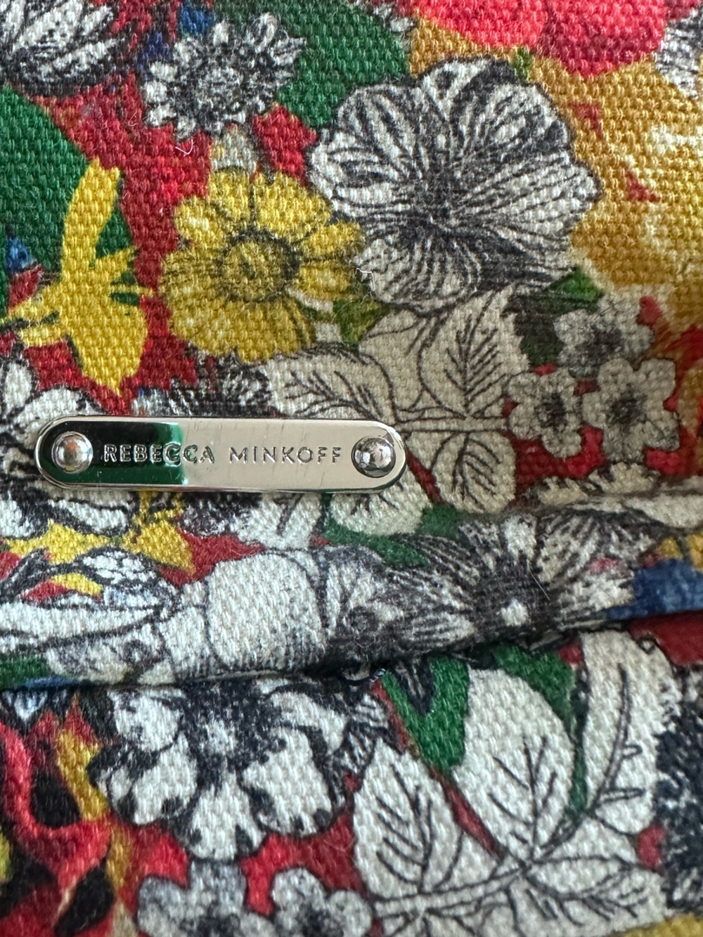 Rebecca Minkoff Julian Mini Floral Backpack Canvas Leather Trim - Picture 4 of 8